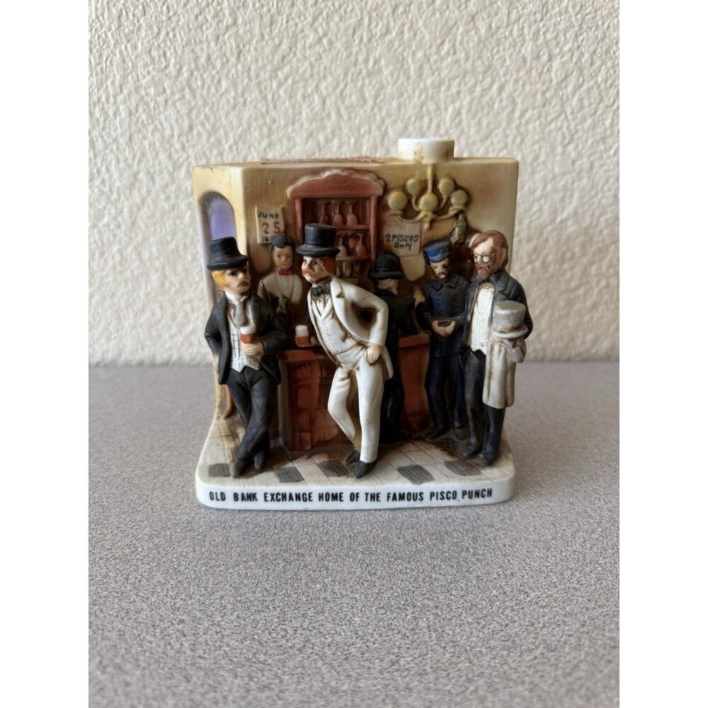 Vintage Haas 1976 Whiskey Decanter Rare - Old Bank Exchange Pisco Punch Figural